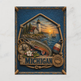 Michigan Vintage Reise Postkarte
