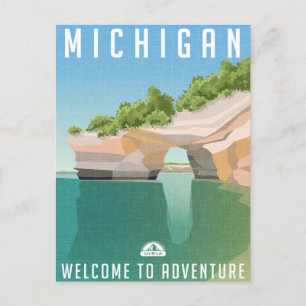 Michigan Vintage Travel detroit Grüße von Postkarte