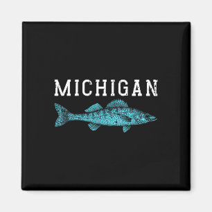 Michigan Walleye Fishing Fisherman Angler Midwest Magnet