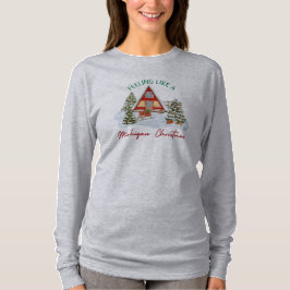 Michigan Weihnachts-Langärmel-T - Shirt