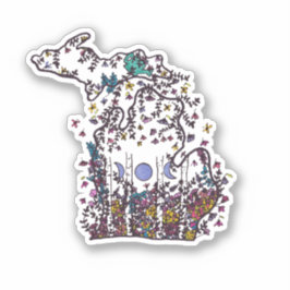 Michigan Whimsy Wildblumen-Wiesen-Vinyl-Aufkleber Aufkleber