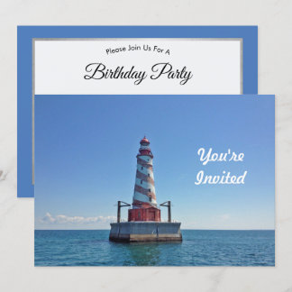 Michigan White Shoal Lighthouse Foto Geburtstag Einladung