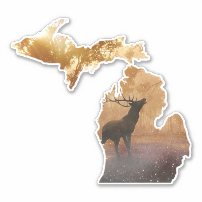 Michigan Wildlife - Elk Aufkleber (Vorderseite)