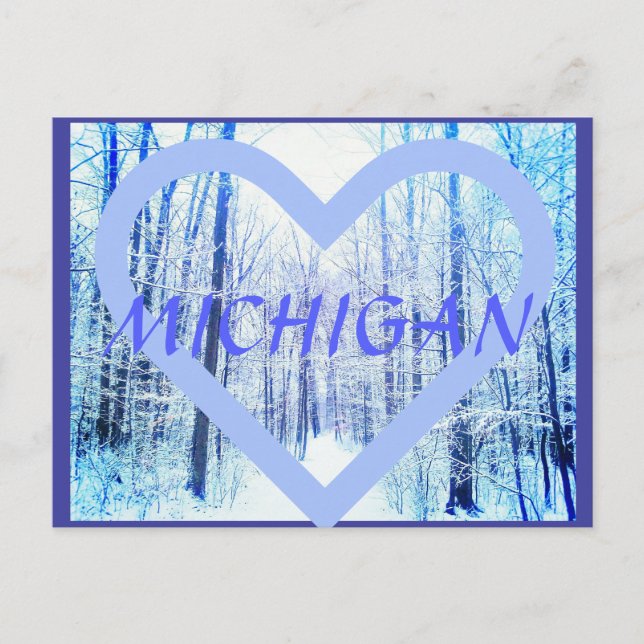 Michigan Winter Woodland Postkarte (Vorderseite)