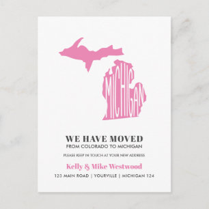MICHIGAN Wir haben neue Adresse Neue Zuhause Postc Postkarte