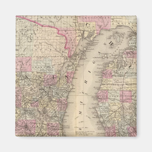 Michigan, Wisconsin Magnet (Vorne)