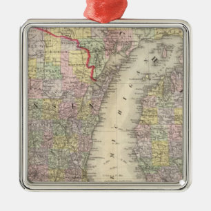 Michigan, Wisconsin Ornament Aus Metall