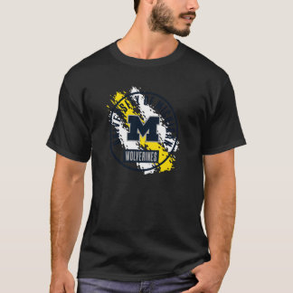Michigan Wolverines Retro Paint Grau Offiziell Li T-Shirt