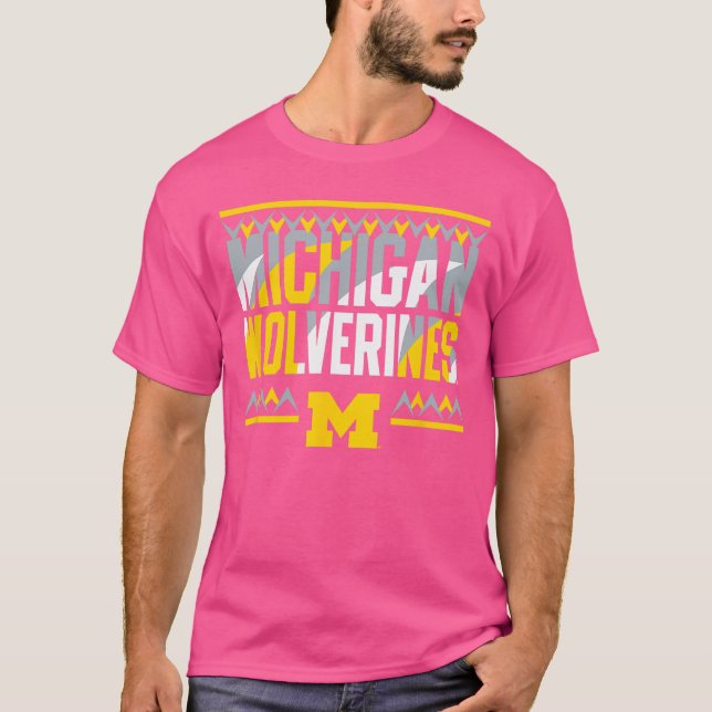 Michigan Wolverines Retro Sharktooth Navy family b T-Shirt (Vorderseite)