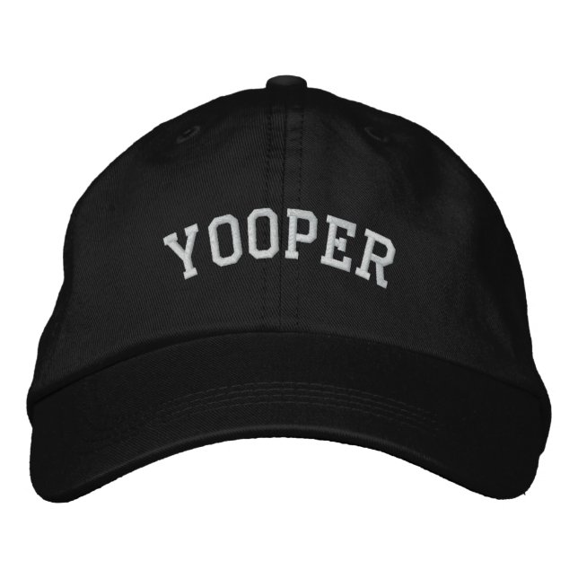 Michigan Yooper bestickte, anpassbare Cap Black Bestickte Kappe (Vorderseite)