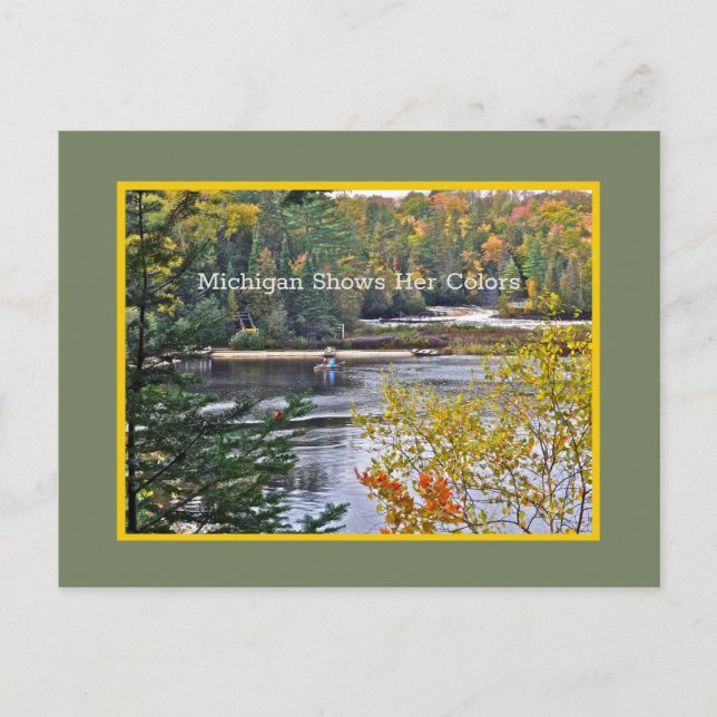 MICHIGAN ZEIGT IHRE FARBEN/HERBSTFARBEN VON POS POSTKARTE (Vorderseite)