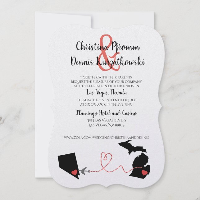 Michigan zu Las Vegas Einladung (Vorderseite)