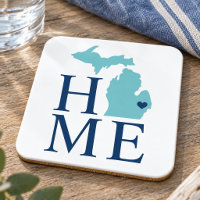 Michigan Zuhause Aqua Navy Blue Custom City Heart