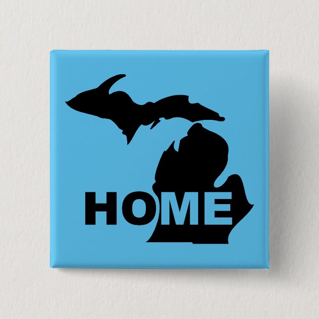 Michigan Zuhause Away From Staat Button Abzeichen  (Vorderseite)