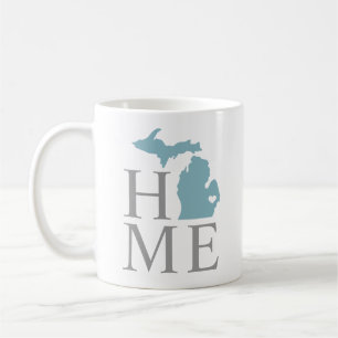 Michigan Zuhause Blue Gray Custom City Heart Kaffeetasse