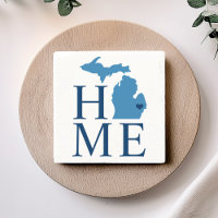 Michigan Zuhause Blue und Navy Custom City Heart