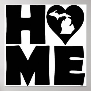Michigan Zuhause Heart Staat Poster Sign