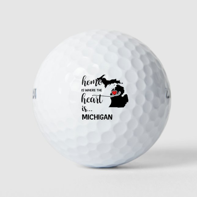 Michigan Zuhause ist das Herz Golfball (Vorderseite)