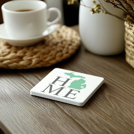 Michigan Zuhause Mint Green Custom City Heart Steinuntersetzer