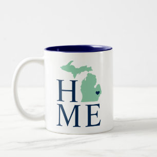 Michigan Zuhause Mint und Navy Blue Custom City He Zweifarbige Tasse