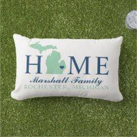 Michigan Zuhause Mint und Navy Custom Family Monog
