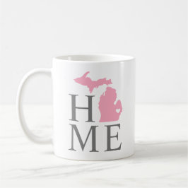Michigan Zuhause Pink und Grau City Heart Kaffeetasse