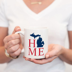 Michigan Zuhause Red White Blue Custom City Herz Kaffeetasse