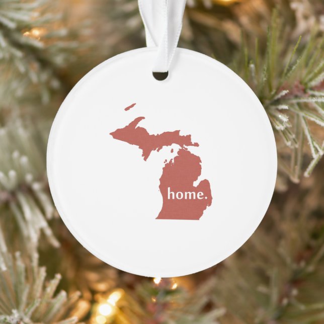 Michigan-Zuhause-Silhouette-Staatskarte Ornament (Baum)