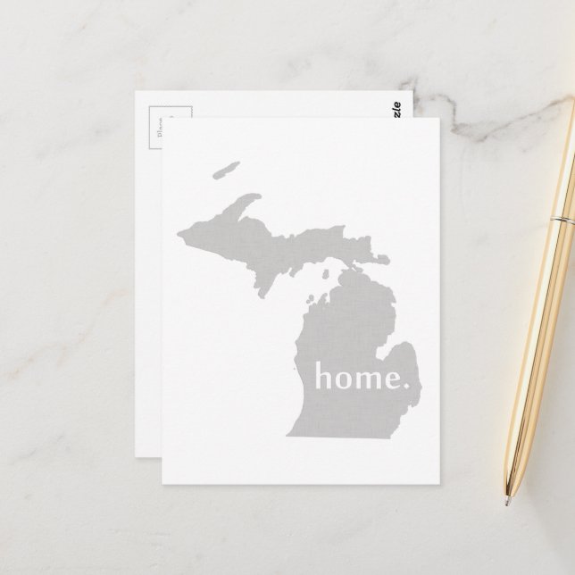 Michigan Zuhause Staat Gray Michigander Yooper Postkarte (Vorderseite/Rückseite Beispiel)