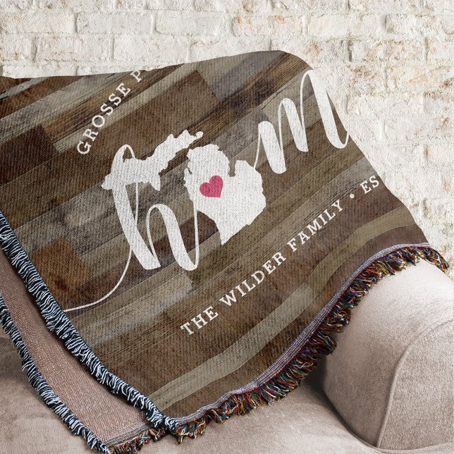 Michigan Zuhause Staat Personalisiert Rustic Wood  Decke (Von Creator hochgeladen)