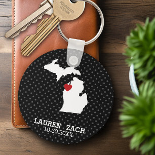 Michigan-Zuhause-Staats-Stadt-Karte - Schlüsselanhänger