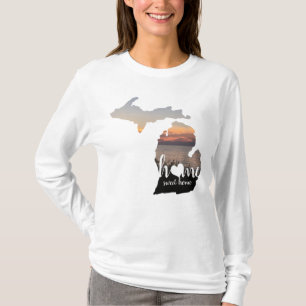 Michigan Zuhause Sweet Zuhause Typografie mit Herz T-Shirt
