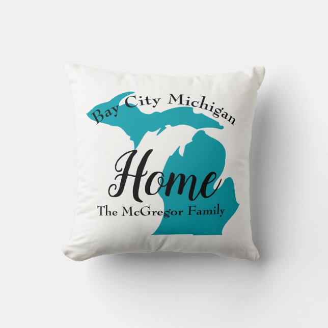 Michigan Zuhause Throw Kissen (Vorderseite)
