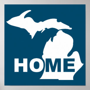 Michigan - Zuhause weg vom Staat Plakat Schild