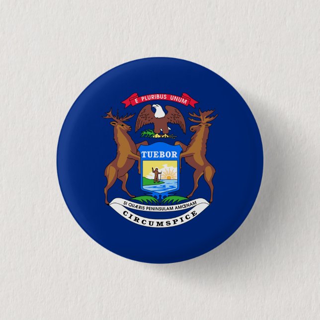 Michigander-Flagge, Flagge Michigans Button (Vorderseite)