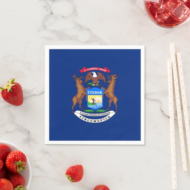 Michigander-Flagge, Flagge von Michigan Serviette (Beispiel)