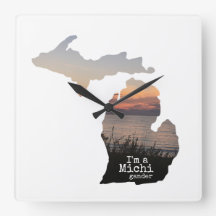 Michigander-Silhouette des Staat mit Typografie
