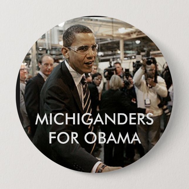 MICHIGANDERS FÜR OBAMA BUTTON (Vorderseite)