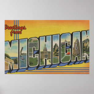 MichiganLarge Buchstabe ScenesMichigan Poster