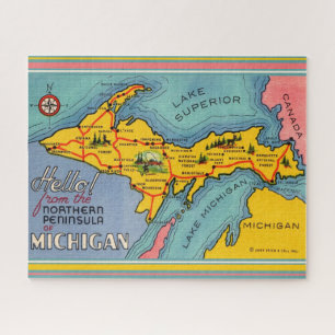 Michigans Karte der nördlichen Halbinsel Puzzle