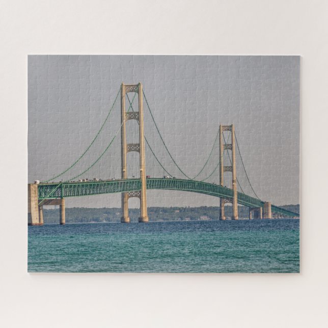 Michigans majestätische Mackinac-Brücke Puzzle (Horizontal)