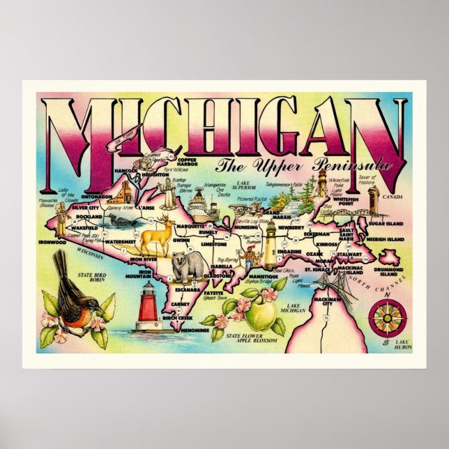 Michigan's Upper Peninsula Print Poster (Vorne)