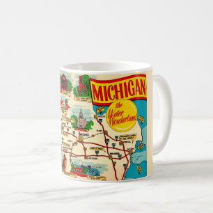 Michigan's Water Wonderland Map Kaffeetasse