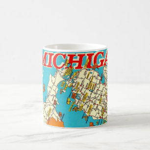 Michigans Wunderland-Vintage-Karte  Kaffeetasse