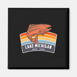 Michigansee Great Lakes Lachsangeln Magnet