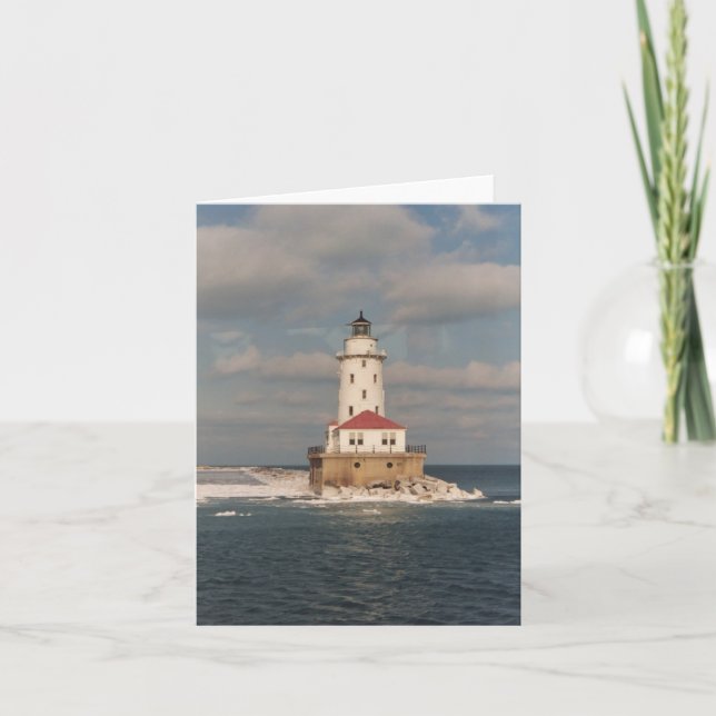 Michigansee-Leuchtturm Notecards Karte (Vorderseite)
