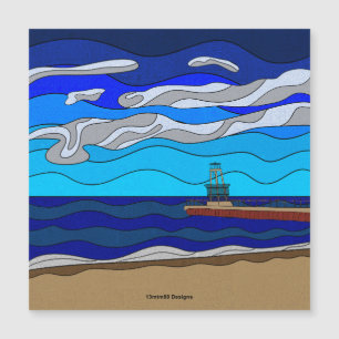 Michigansee - Magnet (5,25" quadratisch)
