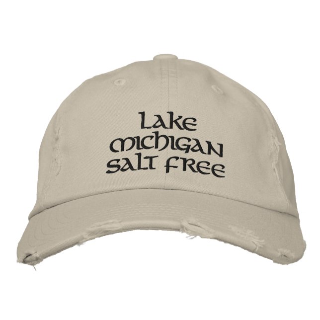 Michigansee-Salz frei Bestickte Kappe (Vorderseite)