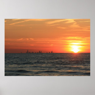 Michigansee-Sonnenuntergang 1 Poster