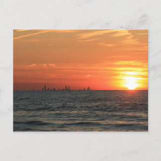 Michigansee-Sonnenuntergang 1 Postkarte